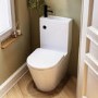 ONLY OPENED - Close Coupled Closed Back Toilet with Sink on Top & Black Fittings - Legend