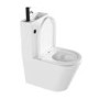 ONLY OPENED - Close Coupled Closed Back Toilet with Sink on Top & Black Fittings - Legend