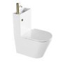 ONLY OPENED - Close Coupled Closed Back Toilet with Sink on Top & Brass Fittings - Legend