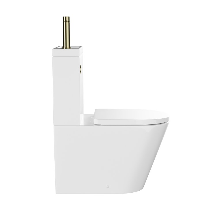 ONLY OPENED - Close Coupled Closed Back Toilet with Sink on Top & Brass Fittings - Legend