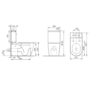 ONLY OPENED - Close Coupled Closed Back Toilet with Sink on Top & Brass Fittings - Legend