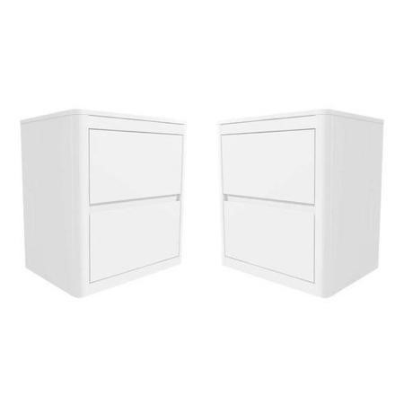 Lexi white high gloss 2 drawer bedside table sales