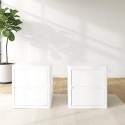 BUN/LEX002/84553 White Pair of Bedside Tables - Lexi