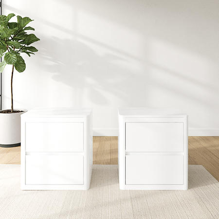 White Pair of Bedside Tables - Lexi