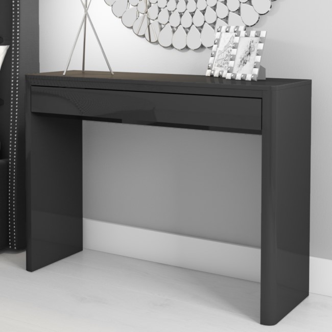 Lexi High Gloss Anthracite Grey Console Table