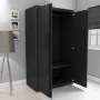 Dark Grey High Gloss 2 Door Double Wardrobe with Curved Edges - Lexi