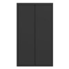 Dark Grey High Gloss 2 Door Double Wardrobe with Curved Edges - Lexi