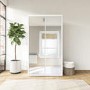 GRADE A1 - Lexi White High Gloss Double Wardrobe With Mirrored Doors