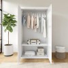 White Gloss Double Mirrored Wardrobe with Soft Close Doors - Lexi