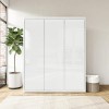 Grade A1 - White High Gloss 3 Door Triple Wardrobe with Soft Close Doors - Lexi