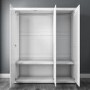 Grade A1 - White High Gloss 3 Door Triple Wardrobe with Curved Edges - Lexi