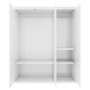 Grade A1 - White High Gloss 3 Door Triple Wardrobe with Curved Edges - Lexi
