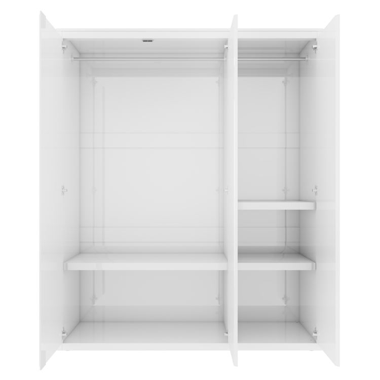 Grade A1 - White High Gloss 3 Door Triple Wardrobe with Soft Close Doors - Lexi
