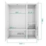 Grade A1 - White High Gloss 3 Door Triple Wardrobe with Curved Edges - Lexi