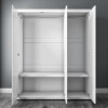 GRADE A1 - Lexi White High Gloss Triple Wardrobe With 3 Mirrored Doors