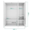 GRADE A1 - Lexi White High Gloss Triple Wardrobe With 3 Mirrored Doors