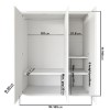 White Gloss 3 Door Wardrobe with Mirror and Soft Close Doors - Lexi