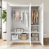 White Gloss 3 Door Wardrobe with Mirrors and Soft Close Doors - Lexi