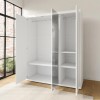 White Gloss 3 Door Wardrobe with Mirrors and Soft Close Doors - Lexi