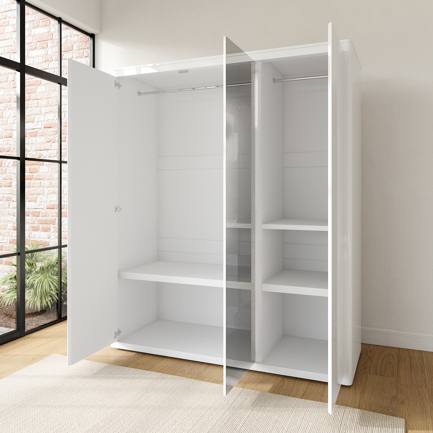 Kleppstad wardrobe with 3 doors white deals