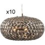 Bundle of 10 Grey Glass Pendant Light - Oval - Merle