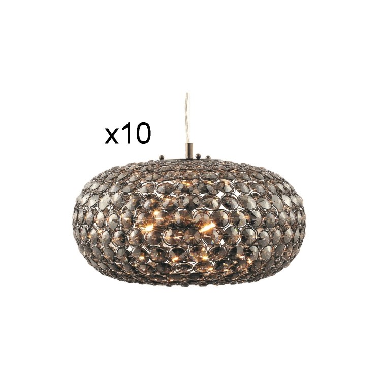 Bundle of 10 Grey Glass Pendant Light - Oval - Merle