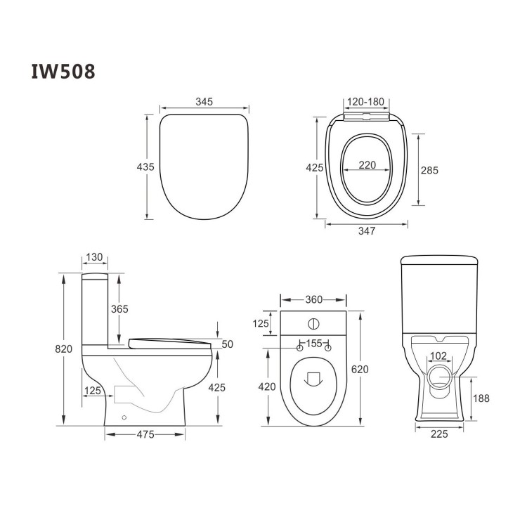 ALMOST PERFECT - Modern Freestanding 1800mm Bath Suite with Toilet & Basin - Lisbon