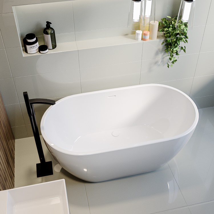 ONLY OPENED - Modern Freestanding 1400mm Bath Suite with Toilet & Basin - Lisbon