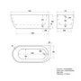 Freestanding Shower Bath Single Ended Right Hand Corner with Brass Bath Screen 1650 x 740mm - Lisbon