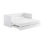 Double Wooden Day Bed with Trundle and Storage in White - Lincoln