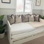 Double Wooden Day Bed with Trundle and Storage in White - Lincoln