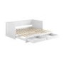 Double Wooden Day Bed with Trundle and Storage in White - Lincoln