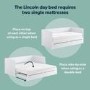 Double Wooden Day Bed with Trundle and Storage in White - Lincoln