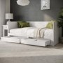Double Wooden Day Bed with Trundle and Storage in White - Lincoln