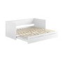 Double Wooden Day Bed with Trundle and Storage in White - Lincoln
