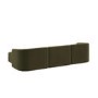 Large Olive Green Velvet 4-Seater U-Shape Modular Chaise Sofa - Laine