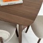 Walnut Curved Leg Dining Table with 6 Cream Dining Chairs - Leona