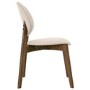 Set of 4 Beige Upholstered Dining Chairs with Dark Wood Legs - Leona