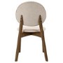 Set of 4 Beige Upholstered Dining Chairs with Dark Wood Legs - Leona