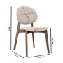 Set of 4 Beige Upholstered Dining Chairs with Dark Wood Legs - Leona