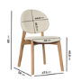 Set of 2 Cream Upholstered Dining Chairs with Oak Legs - Leona