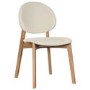 Set of 2 Cream Upholstered Dining Chairs with Oak Legs - Leona