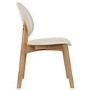 Set of 2 Cream Upholstered Dining Chairs with Oak Legs - Leona