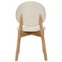 Set of 2 Cream Upholstered Dining Chairs with Oak Legs - Leona
