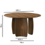 Round Walnut Dining Table Set with 4 Olive Green Velvet Chairs - Seats 4 - Leona