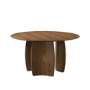 Round Walnut Curved Leg Dining Table - Seats 6 - Leona