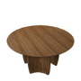 Round Walnut Curved Leg Dining Table - Seats 6 - Leona