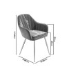 Set of 4 Grey Velvet Tub Dining Chairs - Logan