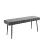Grey Velvet Hallway Bench - Seats 2 - Logan