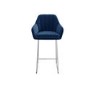 Navy Blue Velvet Bar Stools Set of 2 - Logan